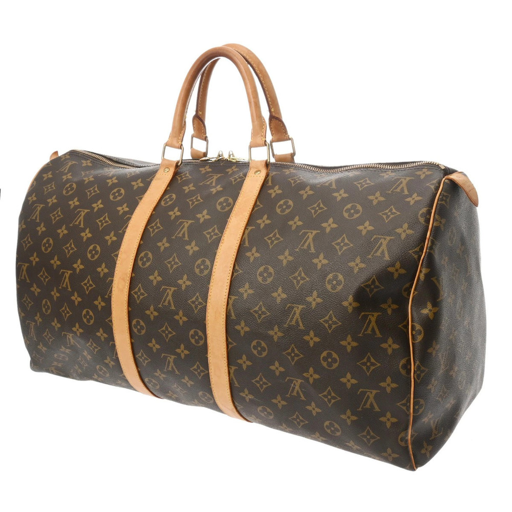 Louis Vuitton Brown Bag Boston Canvas Monogram Keepall Brown